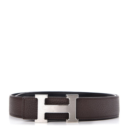 Hermes Box Togo 32mm H Belt 85 Black Chocolate 1 of 8