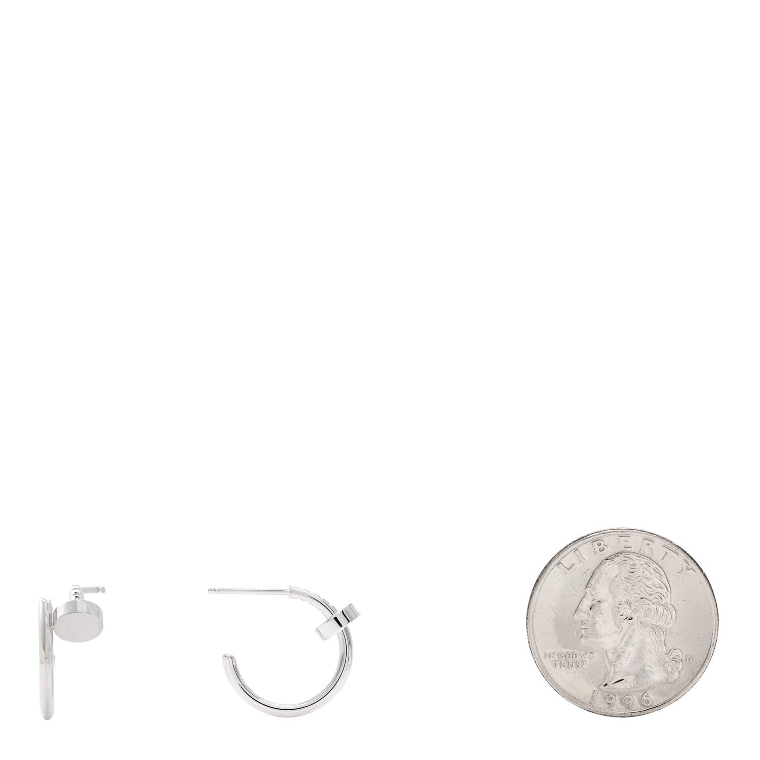 Cartier 18K White Gold Juste Un Clou Hoop Earrings 2 of 4