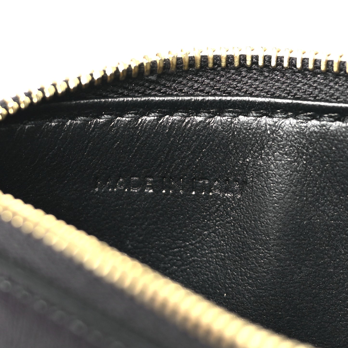 Smooth Lambskin Zip Triomphe Card Holder Black