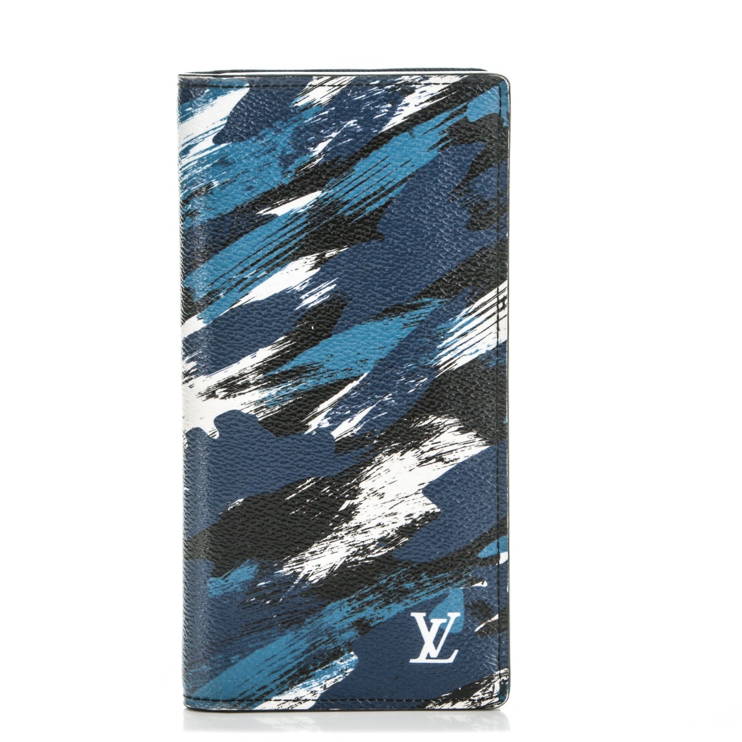 Canvas Printed Brushstroke Camouflage Brazza Wallet Blue