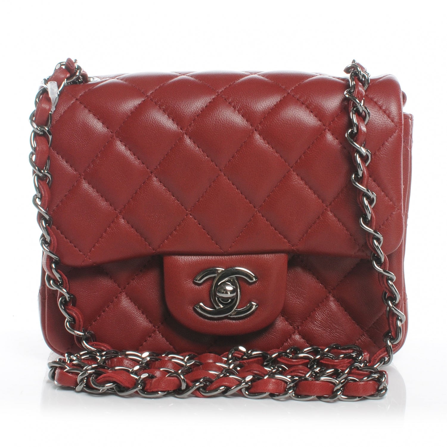 Chanel Lambskin Quilted Mini Square Flap Red 1 of 8