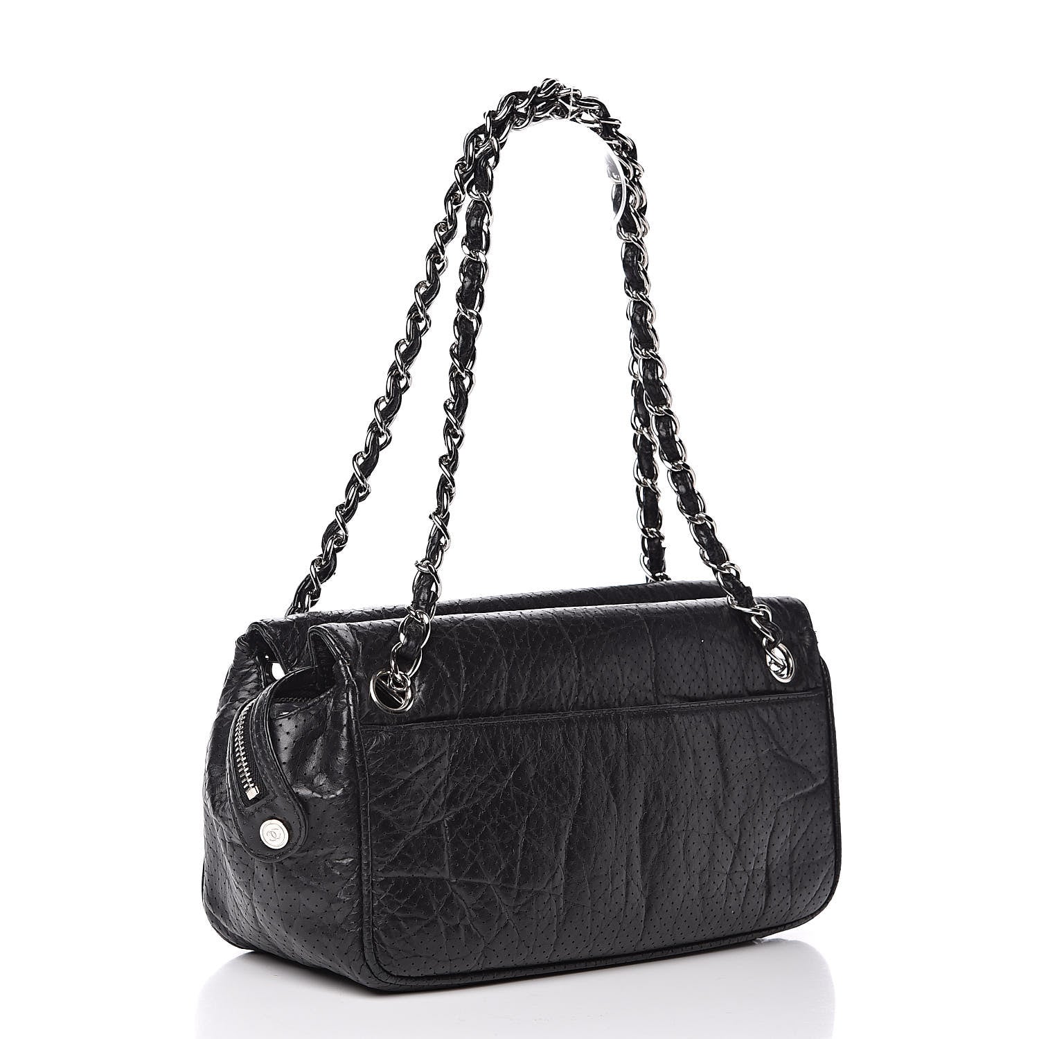 Chanel Calfskin Perforated 50's Satchel Black 3 of 12