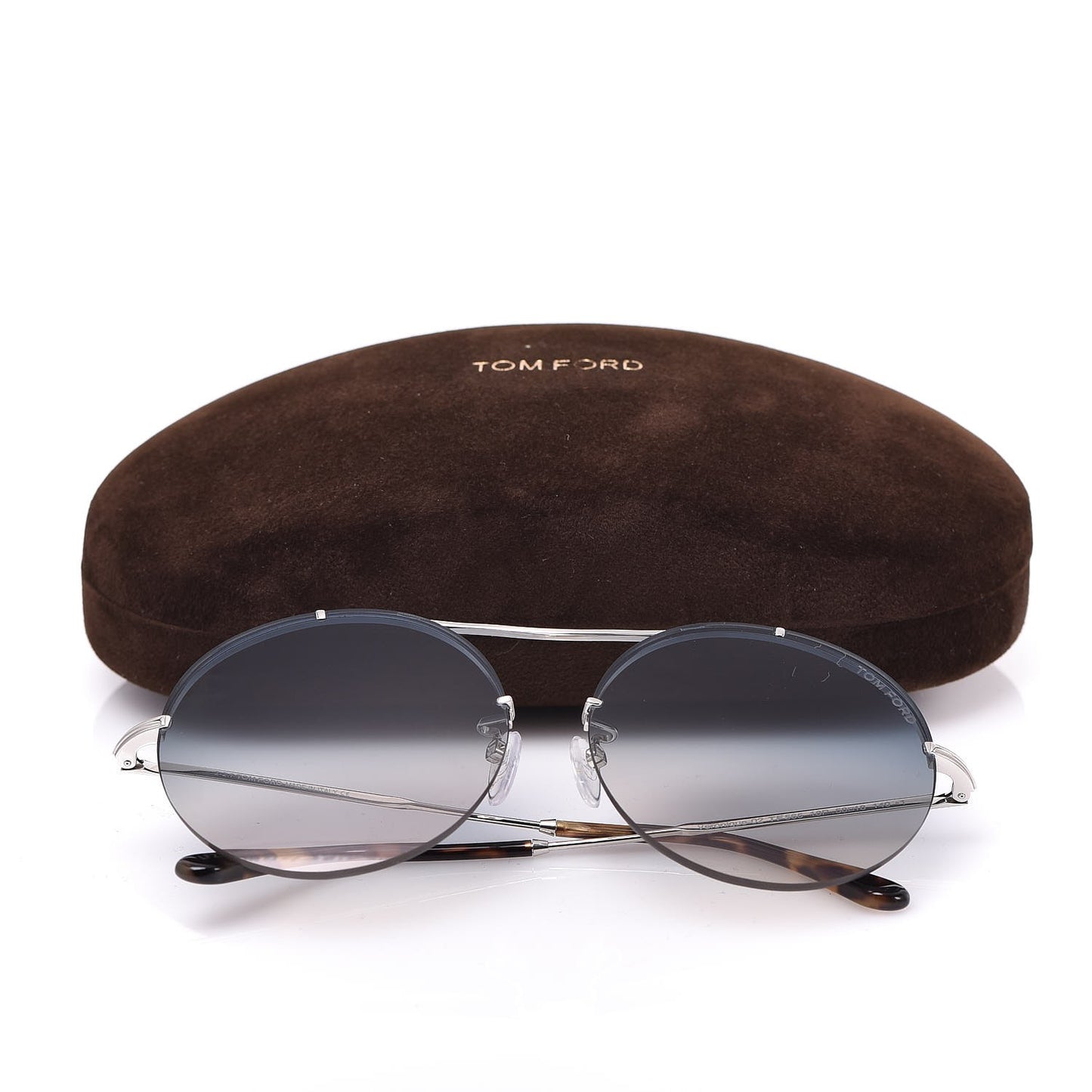 Veronique Round Frame Sunglasses TF565 Shiny Silver