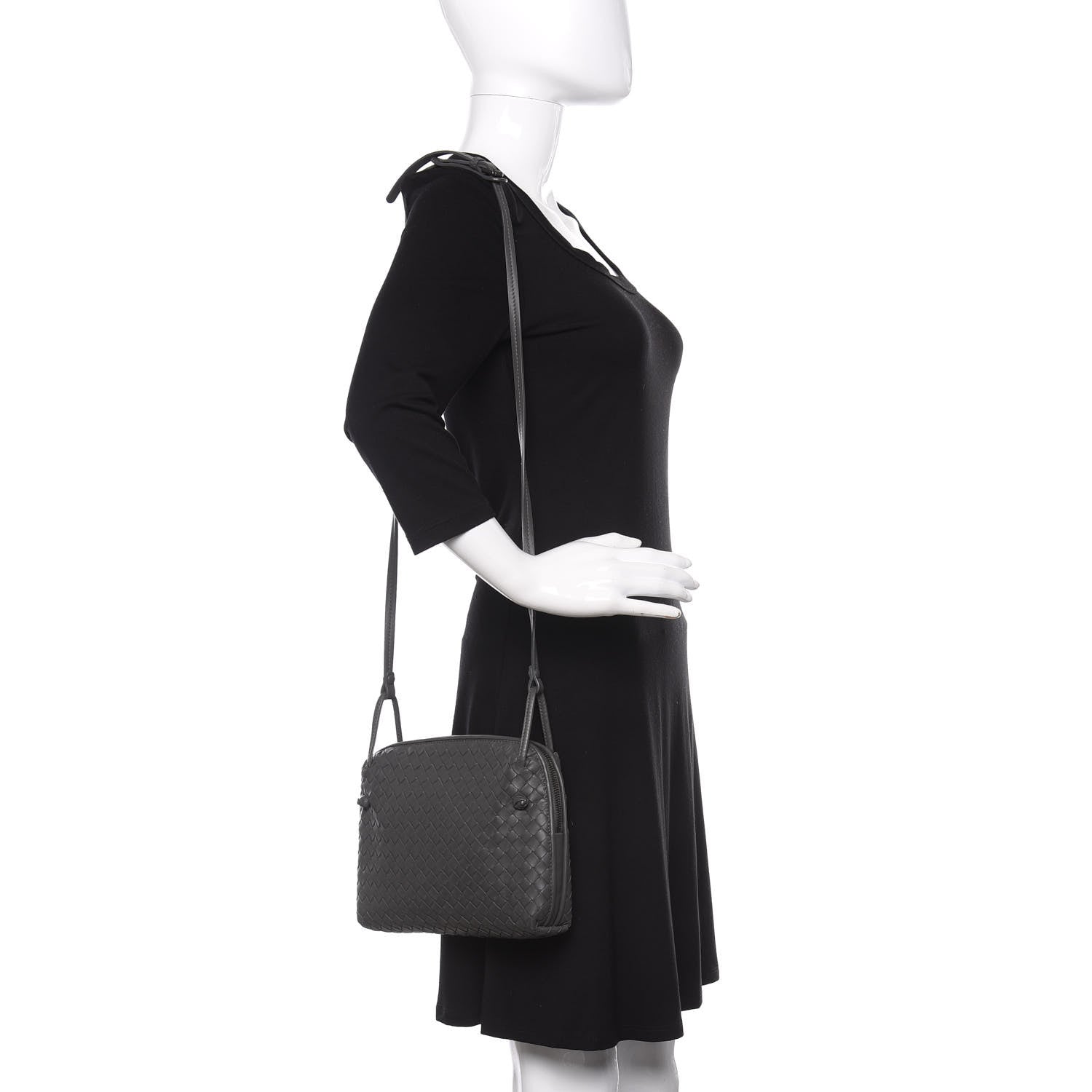 Bottega Veneta Nappa Intrecciato Nodini Crossbody Messenger New Light Grey 2 of 8