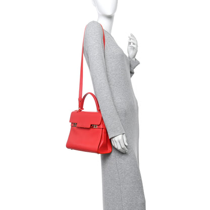 Delvaux Calfskin MM Tempete Satchel Coral 2 of 13