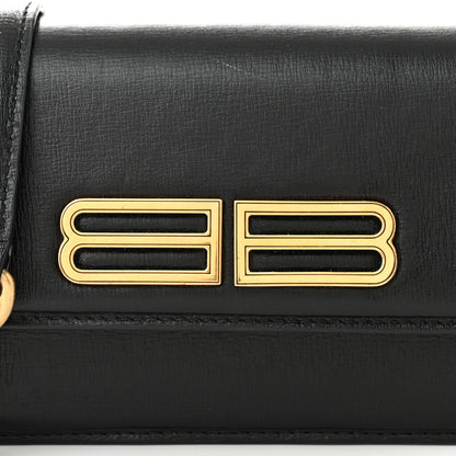 Balenciaga Calfskin Stripe Embossed Gossip Chain Bag XS Black 7 of 11