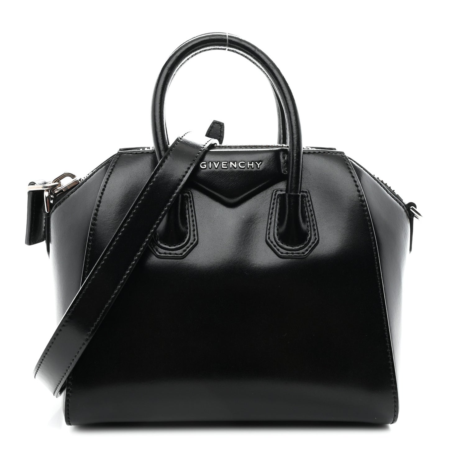 Shiny Lord Calfskin Mini Antigona Black