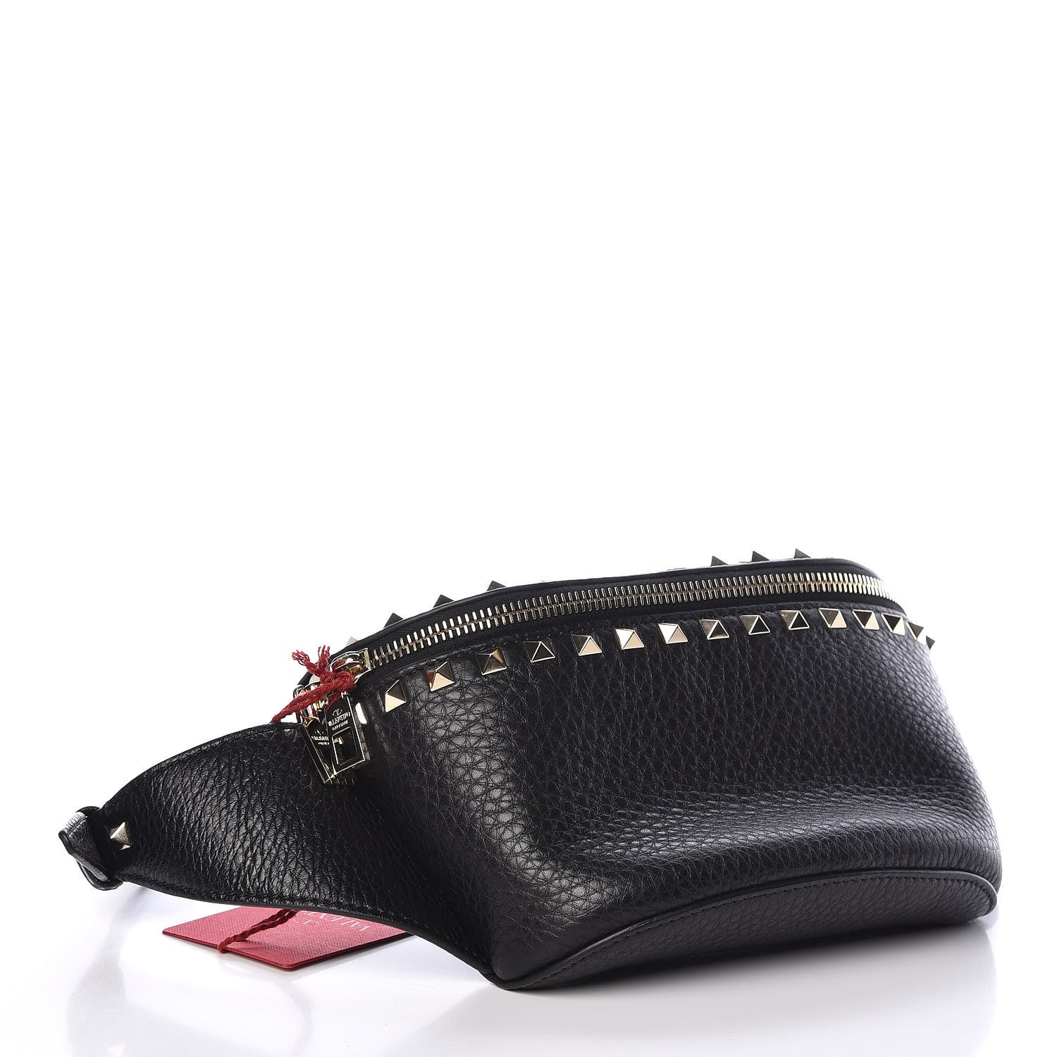 Valentino Garavani Grainy Calfskin Rockstud Belt Bag Black 4 of 8