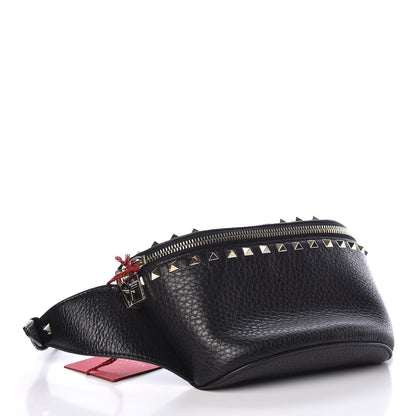 Valentino Garavani Grainy Calfskin Rockstud Belt Bag Black 4 of 8