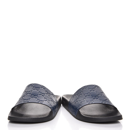 Gucci Guccissima Signature Slide Sandals 39 Blue 6 of 15