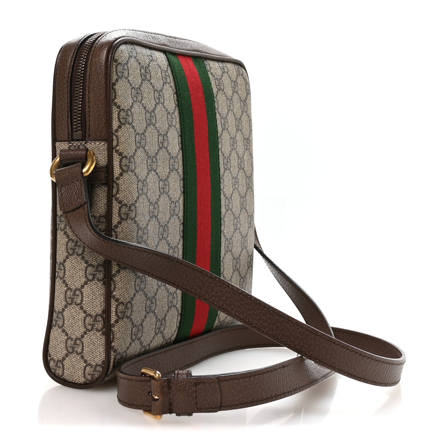 GG Supreme Monogram Web Small Ophidia Messenger Bag Brown