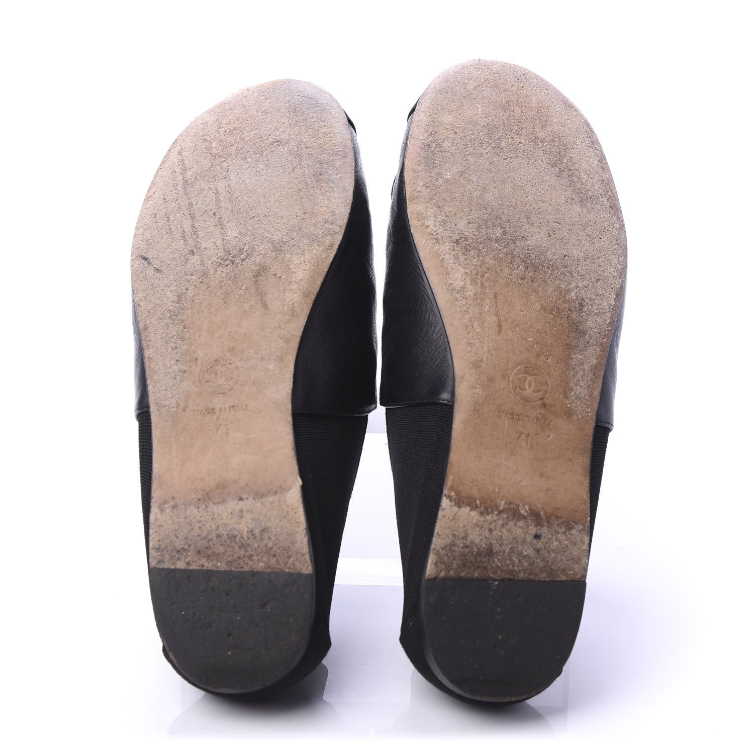 Chanel Calfskin Grosgrain Camellia Mocassin Loafers 41 Black 5 of 9