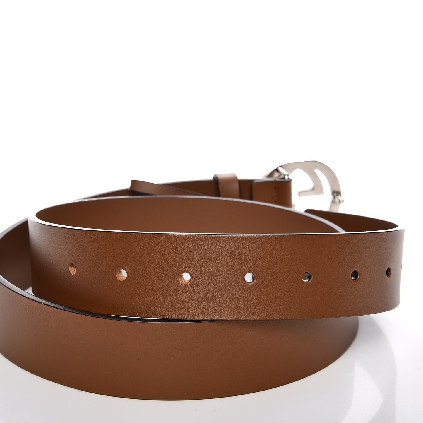 Selleria Calfskin Nickel Interlocking G 37mm Belt 95 38 Cuir