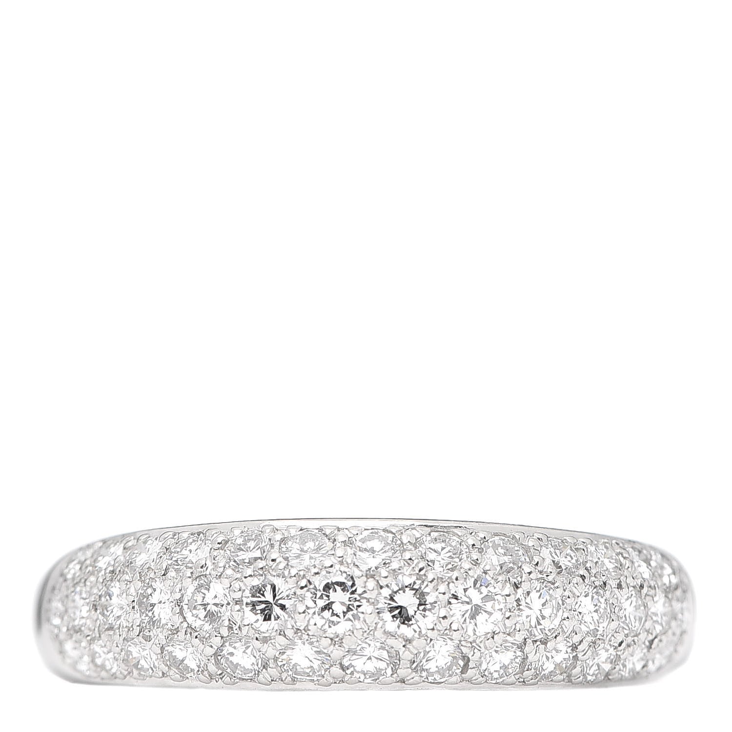 Cartier Platinum Diamond Half Pave Eternity Band Ring 57 8 1 of 4