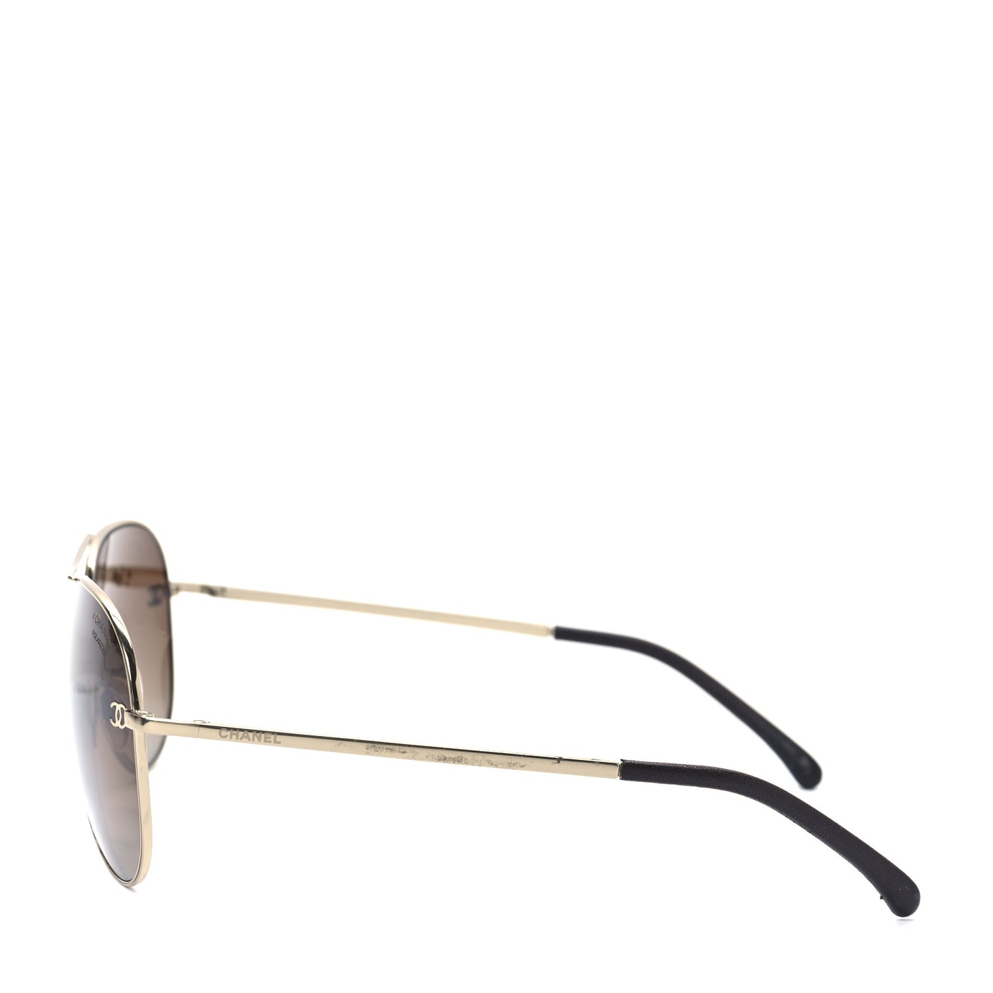 Metal Polarized Aviator CC Sunglasses 4189-T-Q Brown