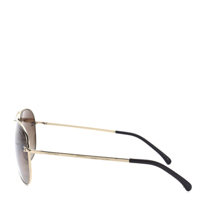 Chanel Metal Polarized Aviator CC Sunglasses 4189-T-Q Brown 3 of 7