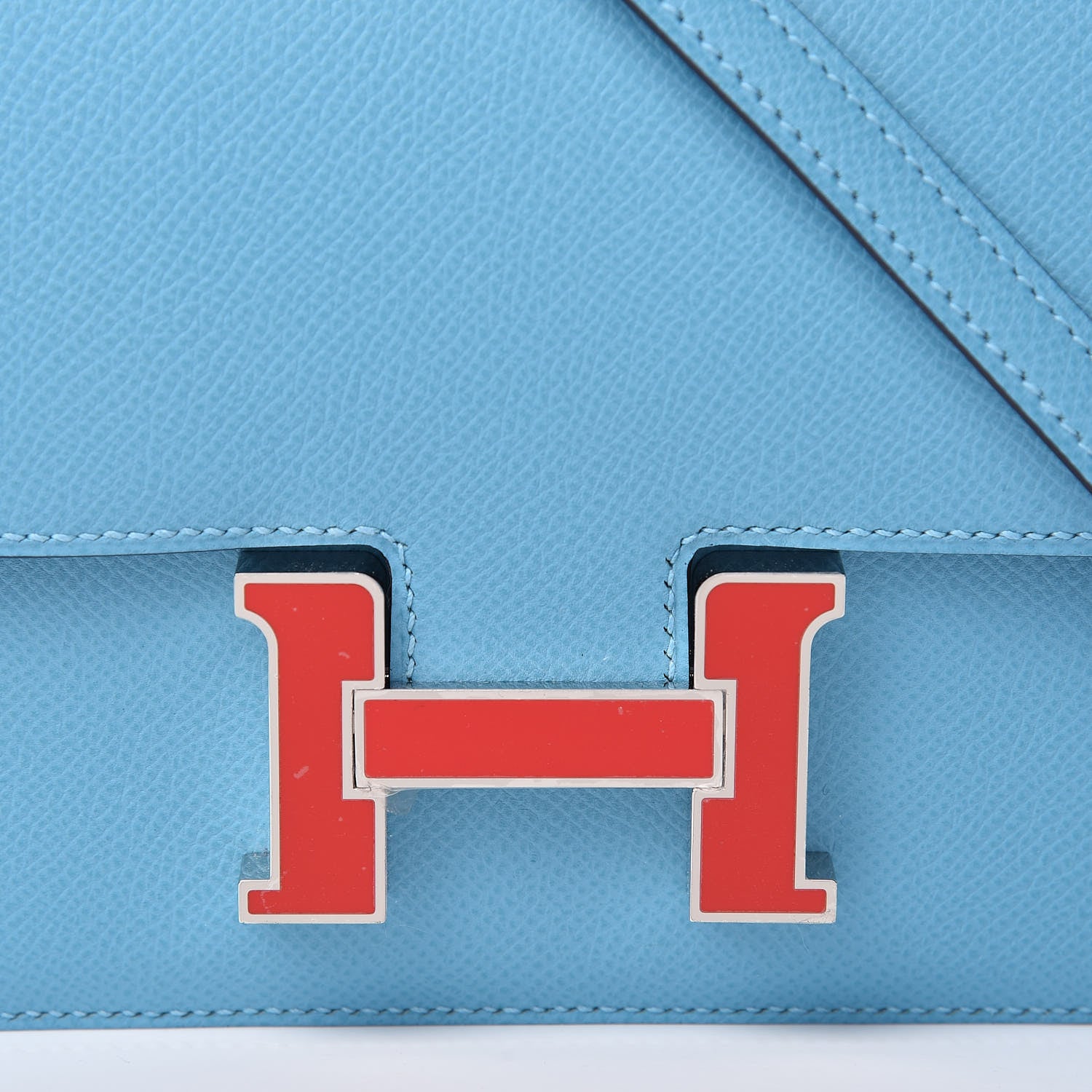 Hermes Epsom Constance 18 Bleu Du Nord Rouge De Coeur 9 of 22