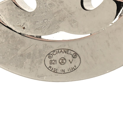 Chanel Crystal CC Round Earrings Silver 4 of 4