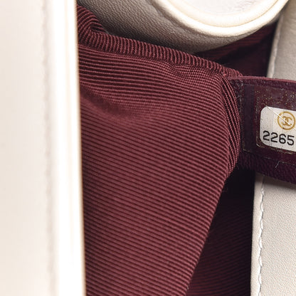 Chanel Caviar Suede Calfskin Chevron Medium Boy Flap White 7 of 13