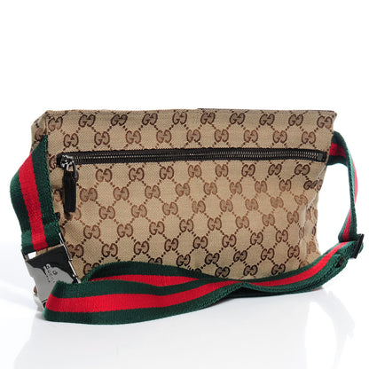 Gucci GG Monogram Web Double Pocket Belt Bag Dark Brown 3 of 8