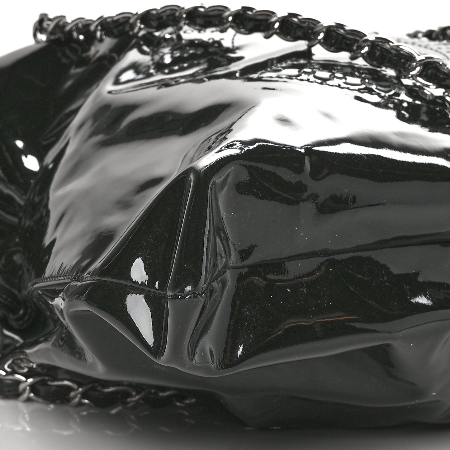 Patent Crystal Strass Bonbons Tote Black