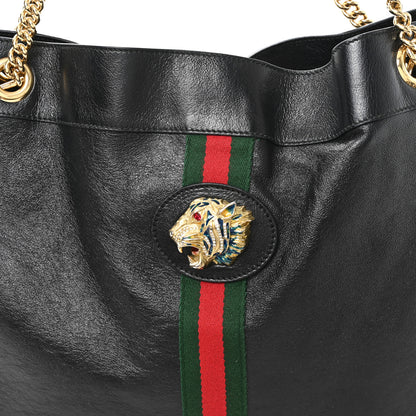 Gucci Calfskin Large Rajah Chain Tote Black 9 of 14