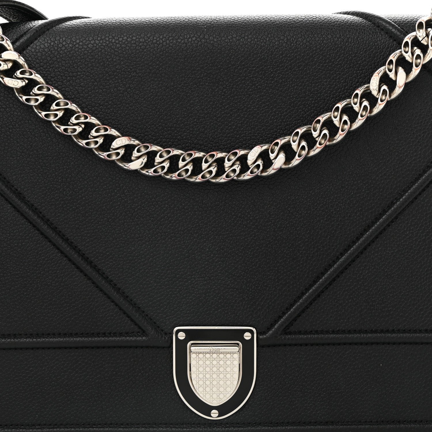 Christian Dior Grained Calfskin Large Diorama Flap Bag Black 8 of 10
