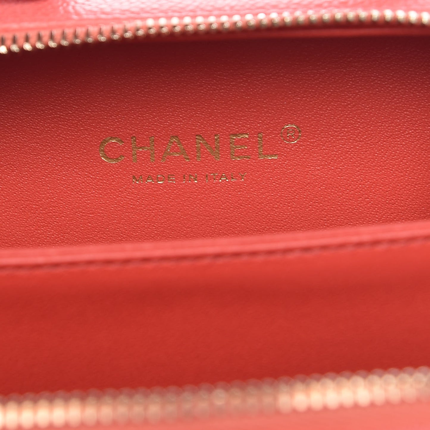 Caviar Quilted Small CC Filigree Vanity Case Coral