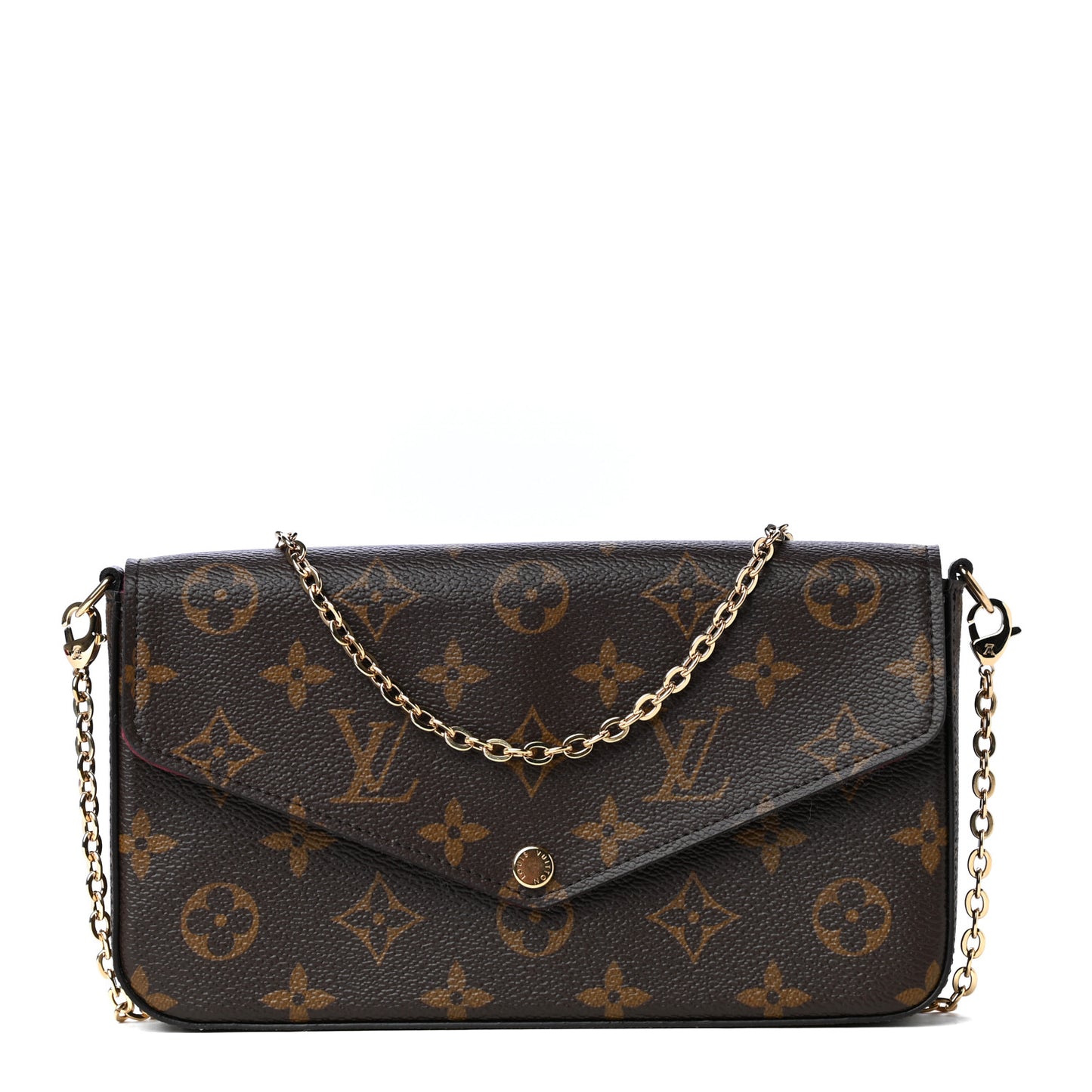 Monogram Pochette Felicie Chain Wallet Fuchsia