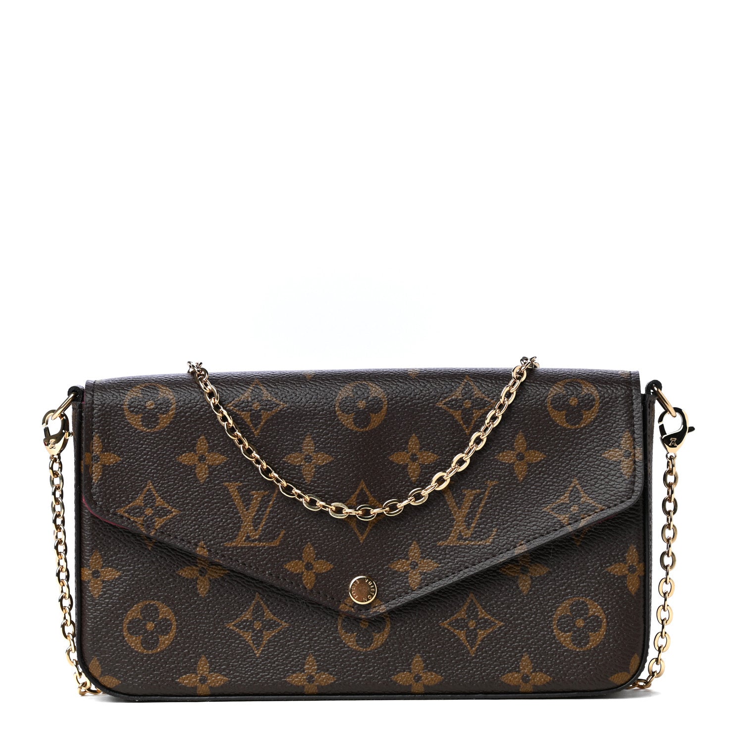 Louis Vuitton Monogram Pochette Felicie Chain Wallet Fuchsia 2 of 10