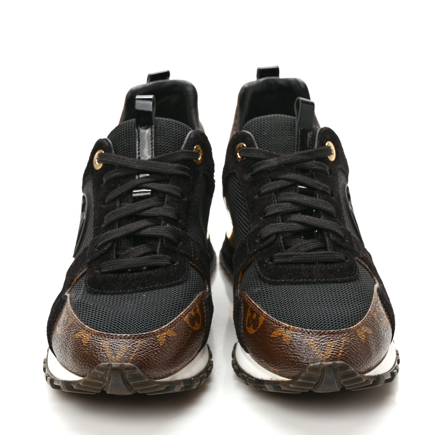 Suede Monogram Run Away Sneakers 40 Black