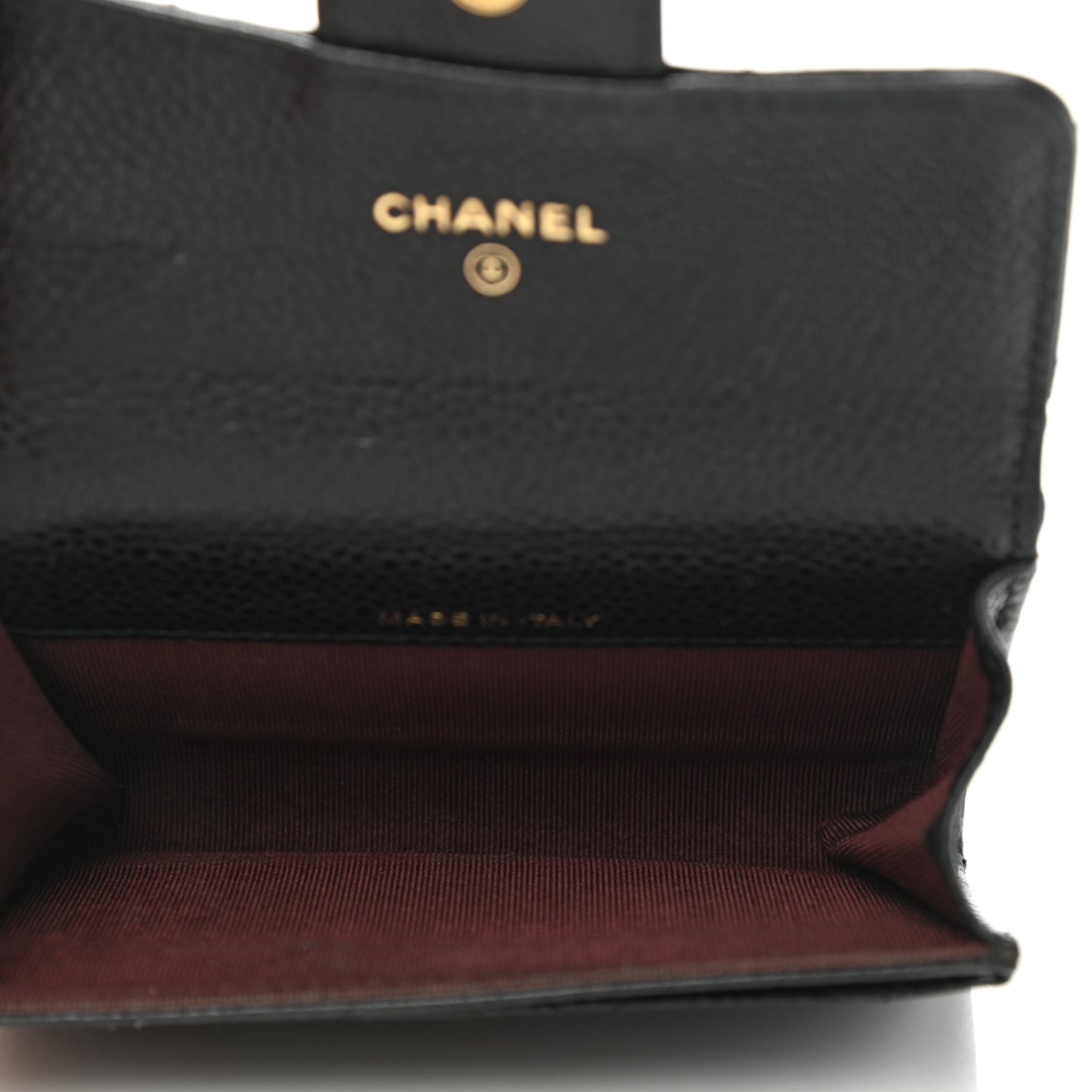 Caviar Quilted Flap Card Holder Black
