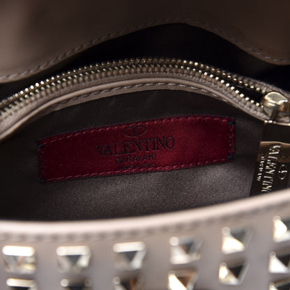 Valentino Garavani Vitello Mini Rockstud All Over Flap Saddle Crossbody Bag Rose Cannelle 9 of 12