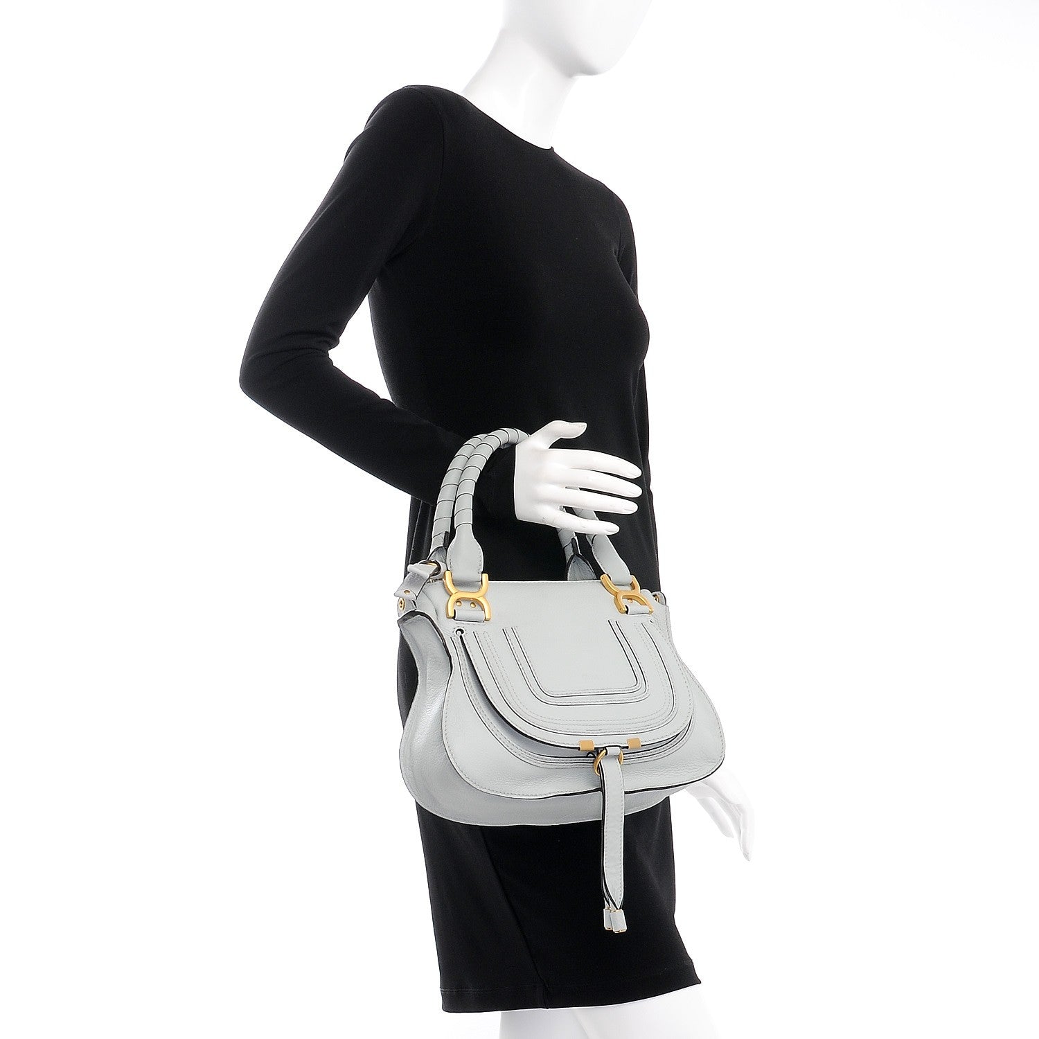 Chloe Calfskin Small Marcie Satchel Airy Grey 3 of 8