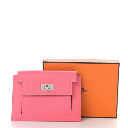 Hermes Epsom Kelly Pocket Compact Wallet Rose Azalee 7 of 7
