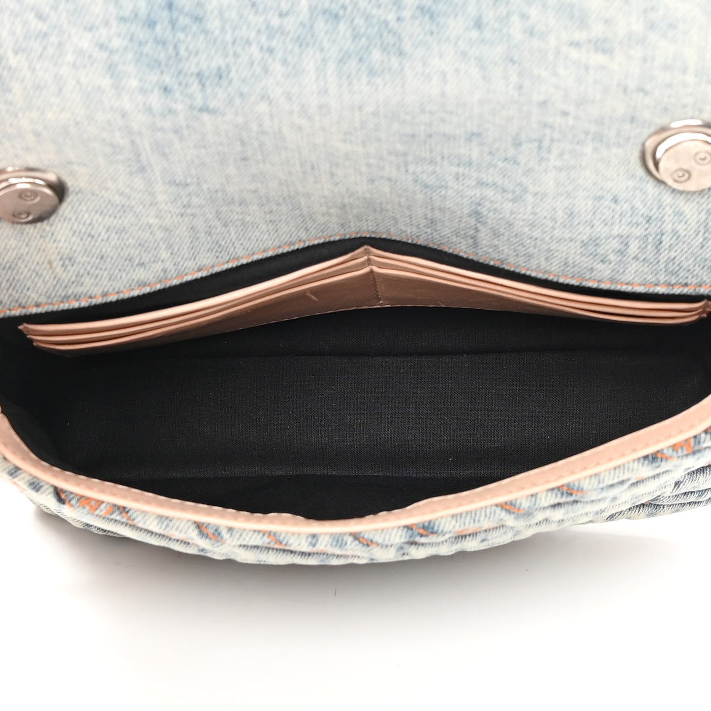 Destroyed Denim Jacquard Logo Matelasse BB Chain Wallet Bluette