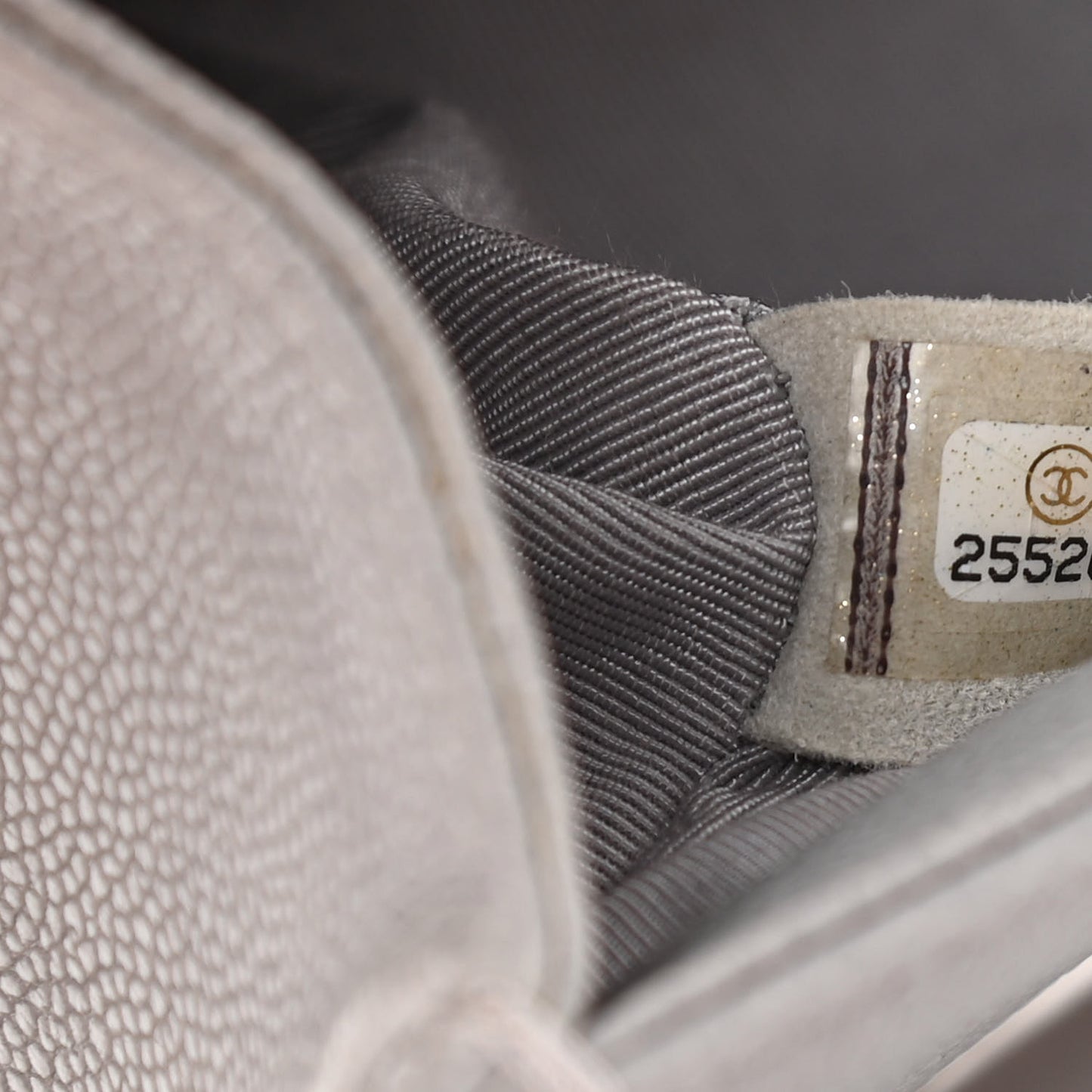 Caviar Quilted Small Boy Flap Grey