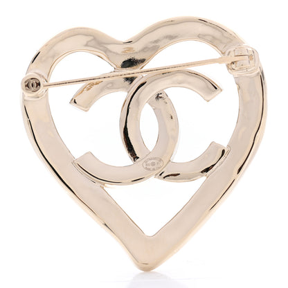 Chanel Metal CC Heart Coco In Love Brooch Gold 3 of 5