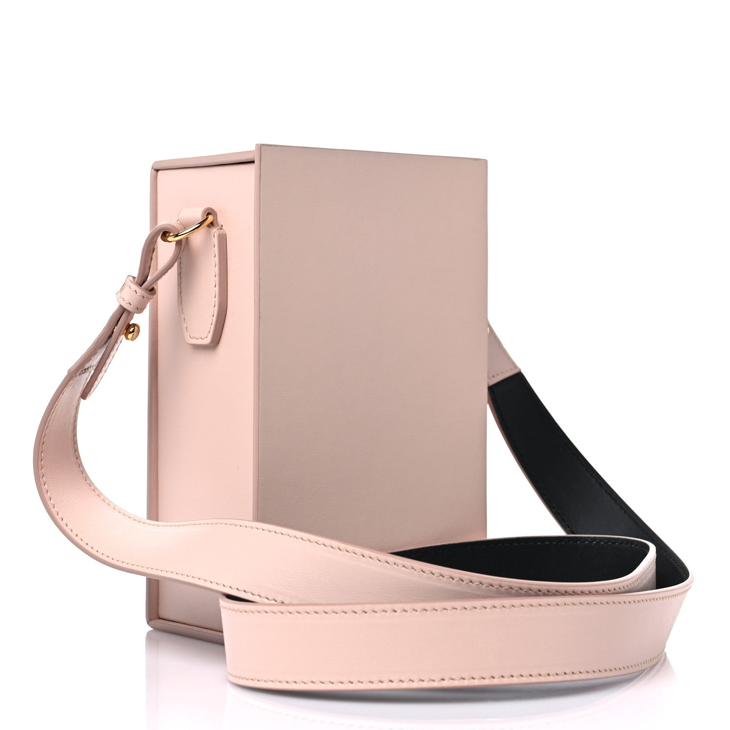 Fendi Vitello Fluffy Logo Vertical Box Rosa Quarzo Black 3 of 9