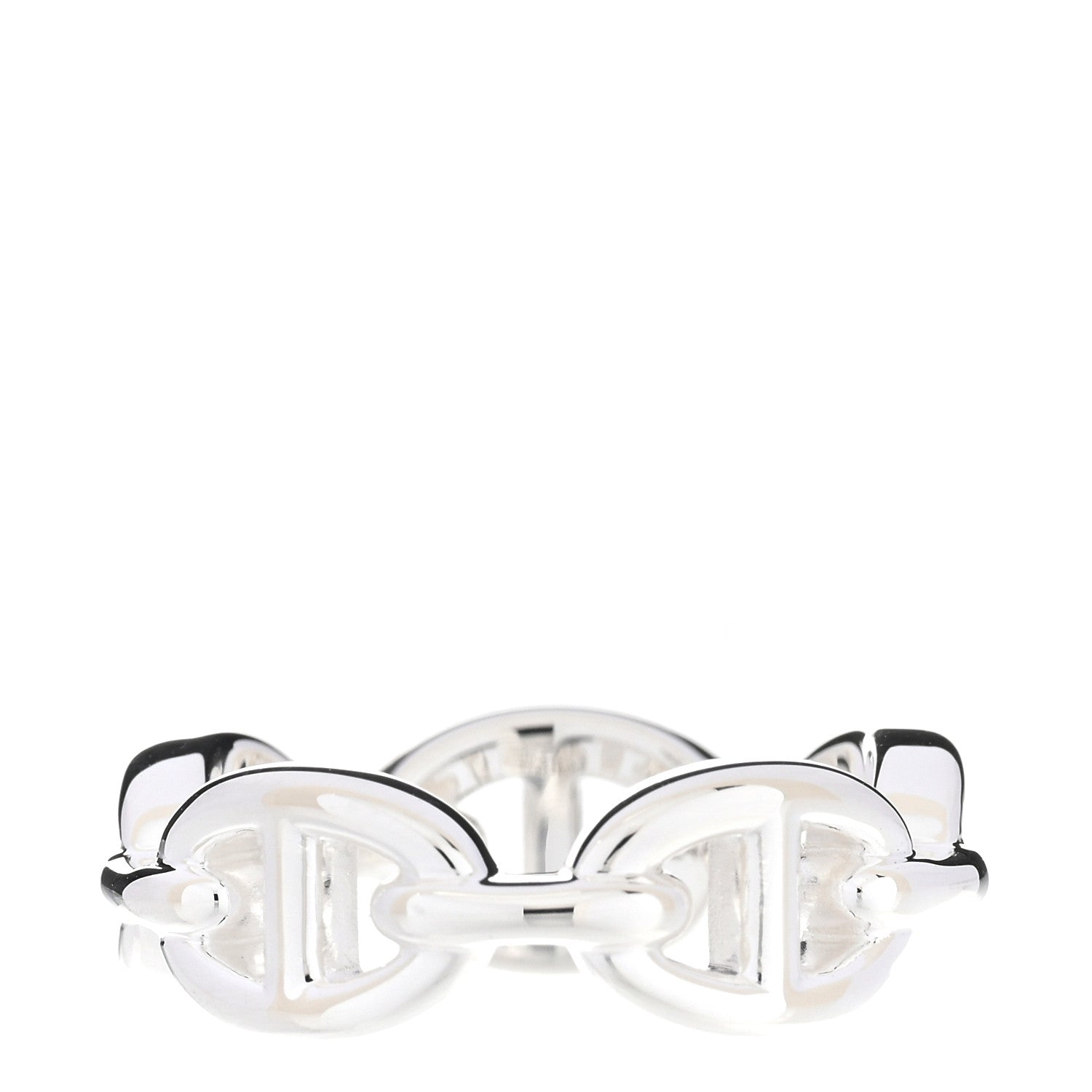 Hermes Sterling Silver PM Chaine d'Ancre Enchainee Band Ring 52 6 3 of 8