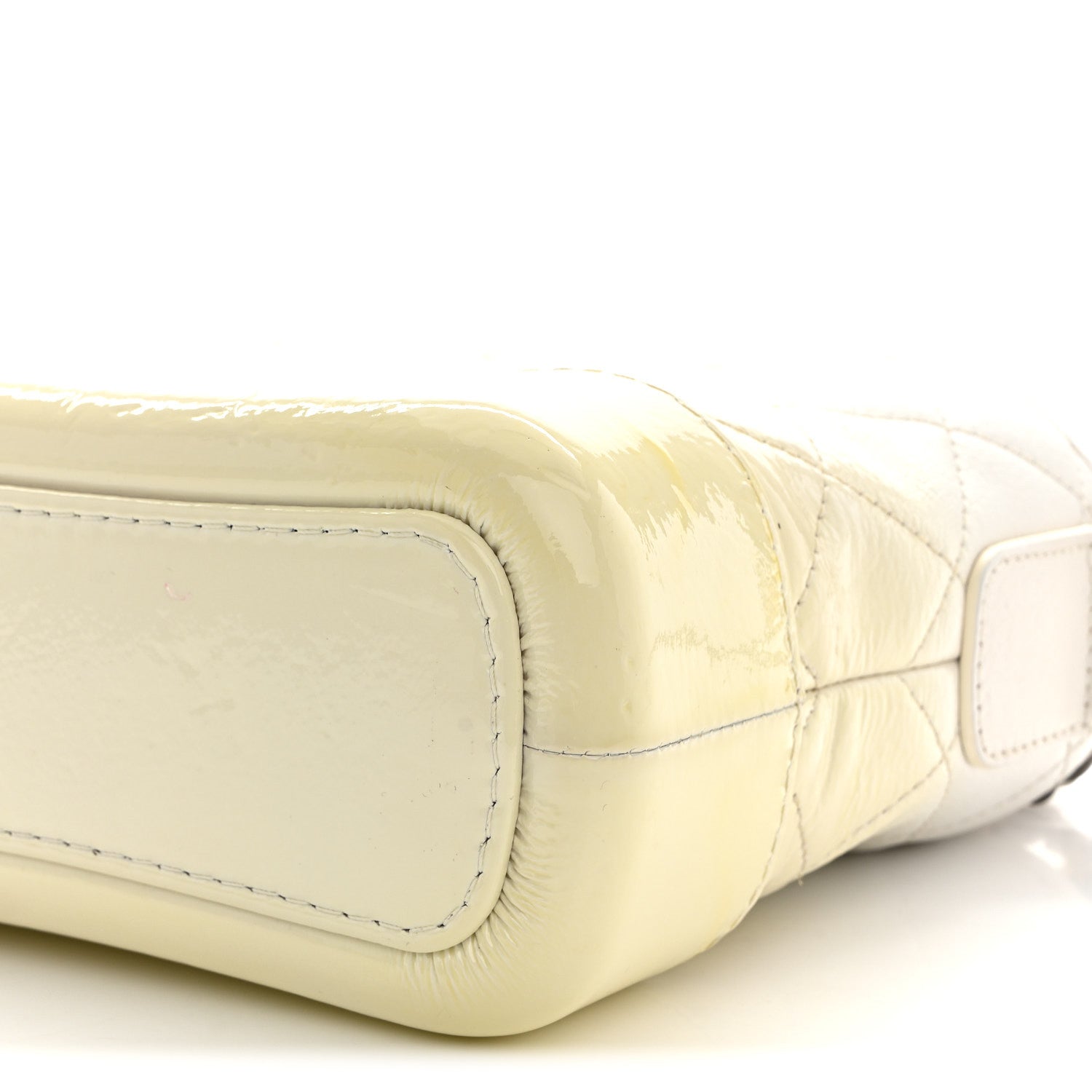 Chanel Patent Goatskin Quilted Small Gabrielle Hobo White 10 of 12
