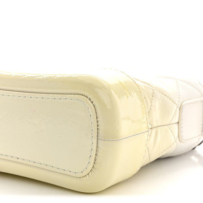 Chanel Patent Goatskin Quilted Small Gabrielle Hobo White 10 of 12