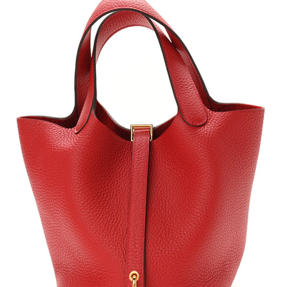 Hermes Taurillon Clemence Picotin Lock 18 PM Rouge Casaque 8 of 11
