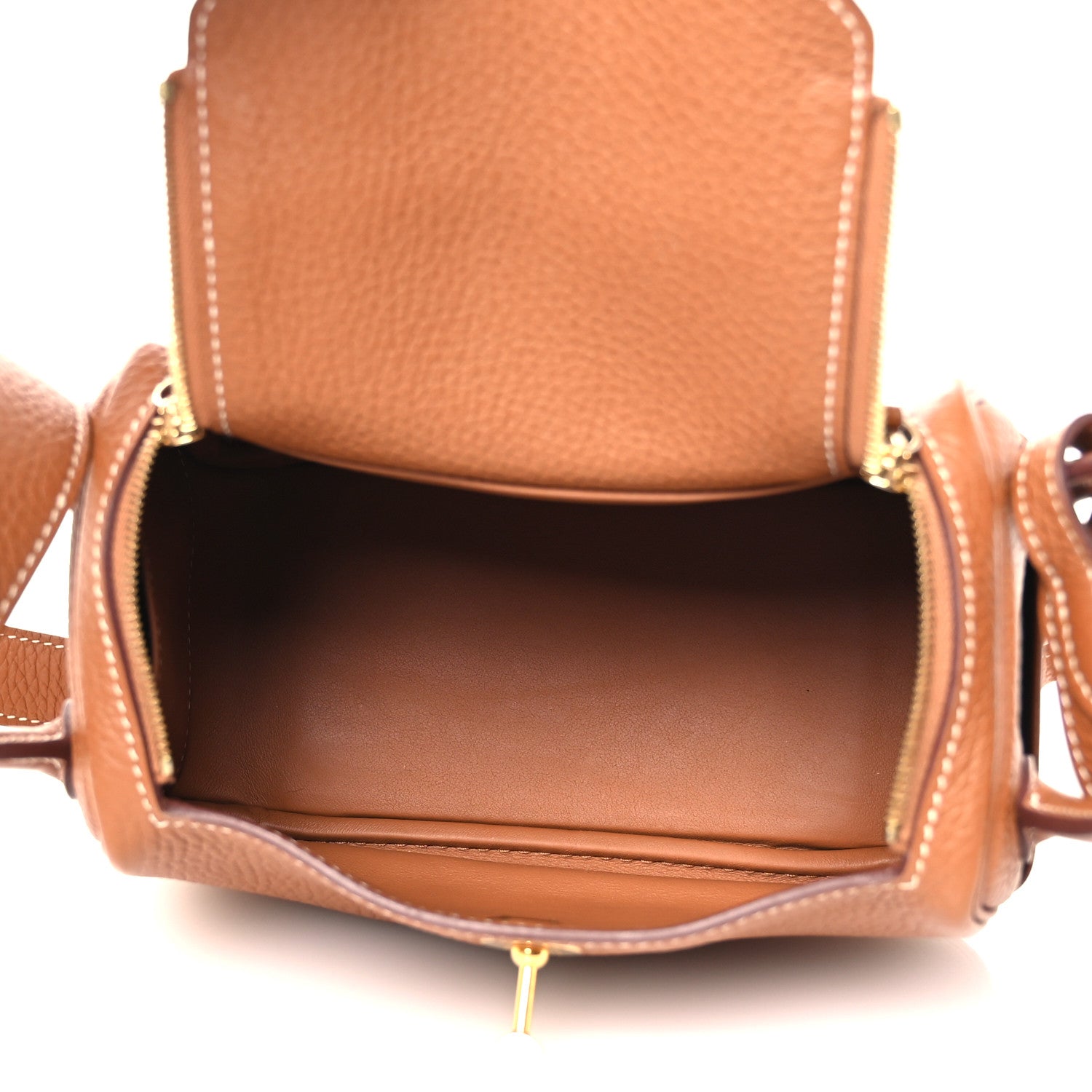 Hermes Taurillon Clemence Mini Lindy 20 Gold 5 of 14