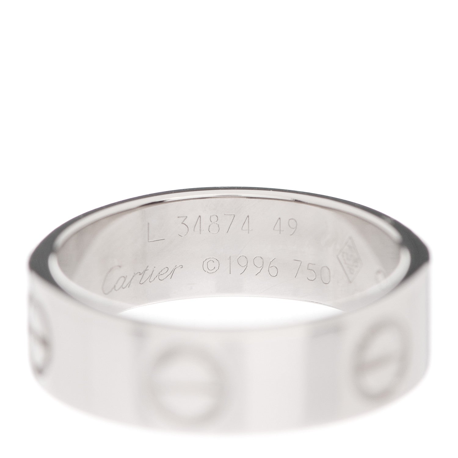 Cartier 18K White Gold 5.5mm LOVE Ring 49 4.75 4 of 4