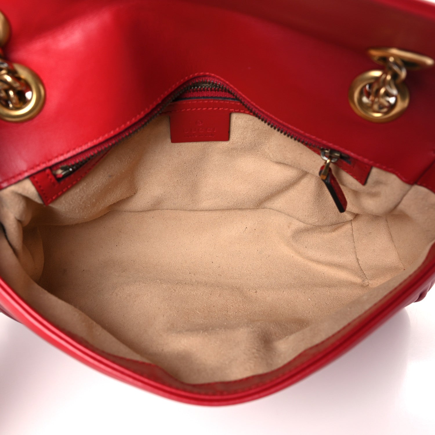 Gucci Calfskin Matelasse Small GG Marmont Shoulder Bag Hibiscus Red 5 of 10