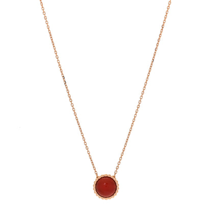 Van Cleef & Arpels 18K Rose Gold Carnelian Perlee Couleurs Pendant Necklace 1 of 6