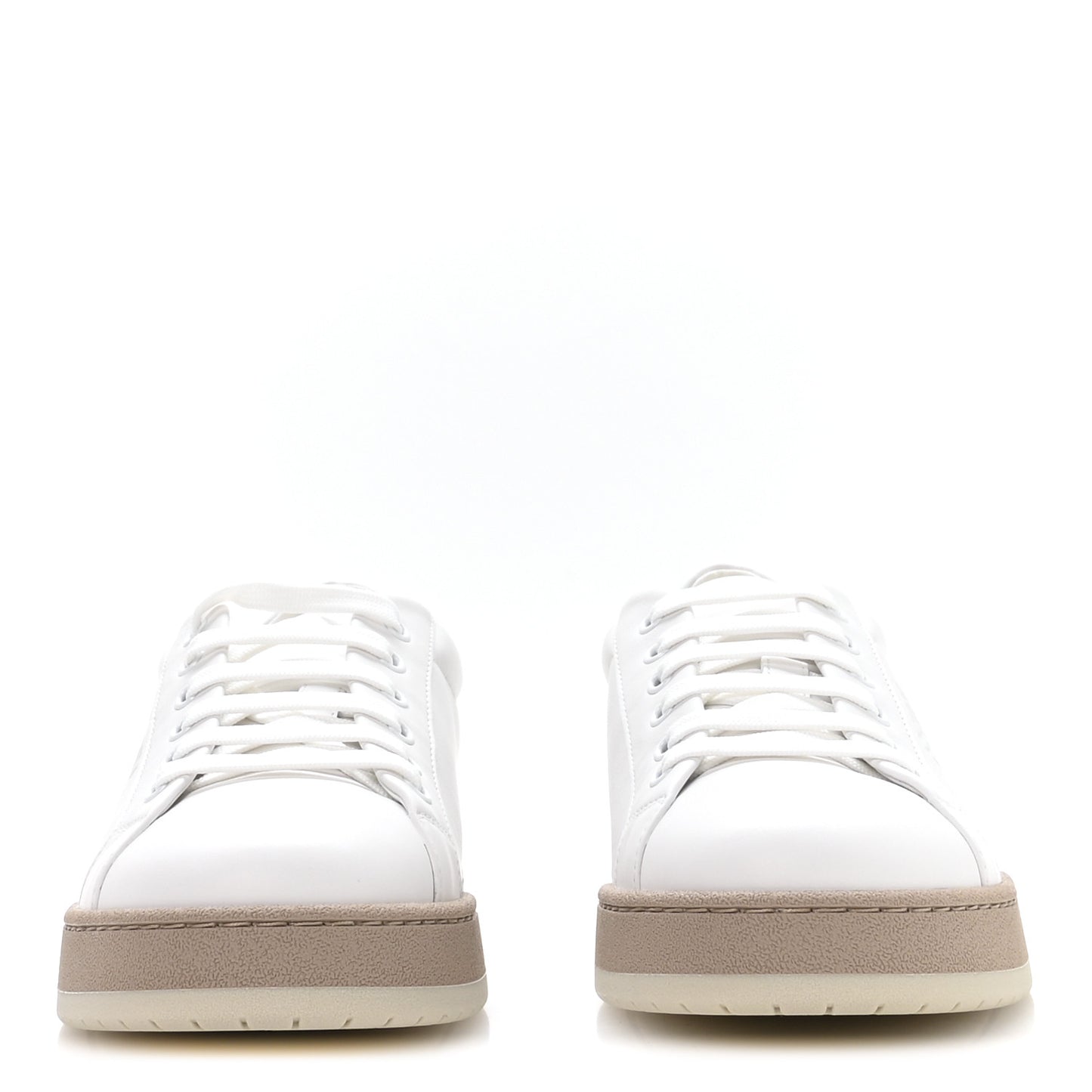 Calfskin Mens Fendi Match Low Top Sneakers 6 White Beige