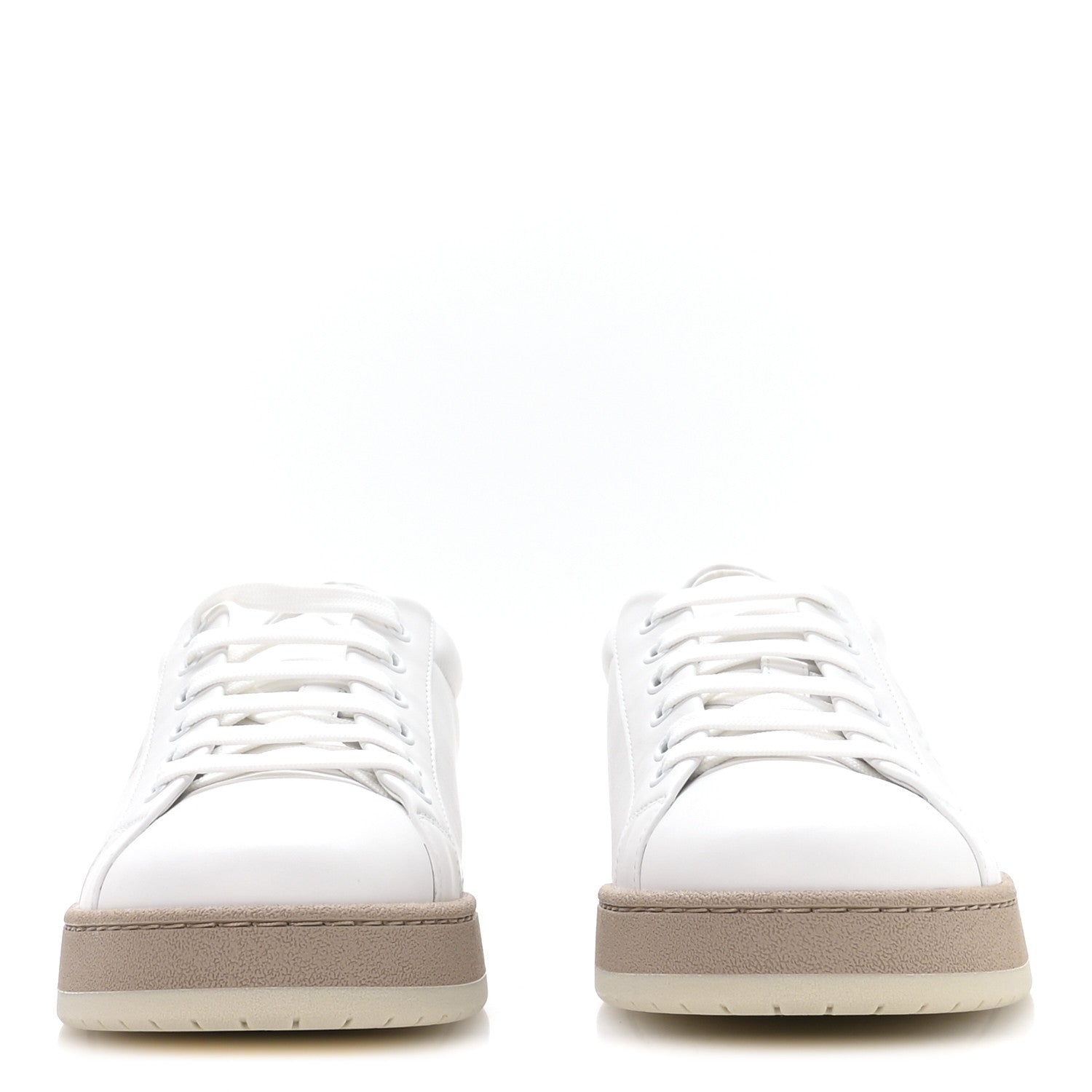 Fendi Calfskin Mens Fendi Match Low Top Sneakers 6 White Beige 3 of 8