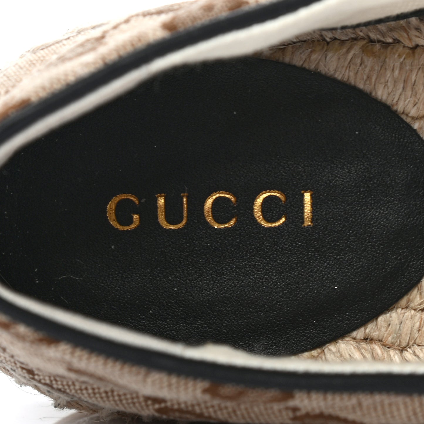 Monogram Matelasse Diagonal GG Marmont Espadrilles 35 Beige Ebony Black